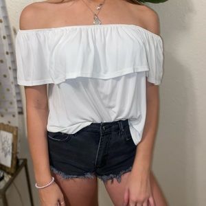 pacsun off the shoulder white blouse